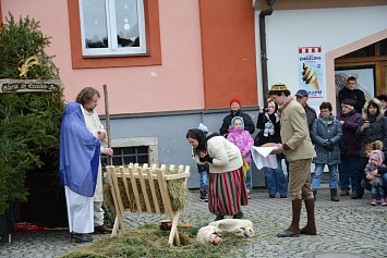 Živý betlém na kasejovickém náměstí 2014